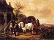 Wouterus Verschuur Waiting before the inn oil painting on canvas